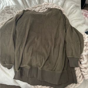 Aerie Fuzzy Split Side Crewneck Sweatshirt